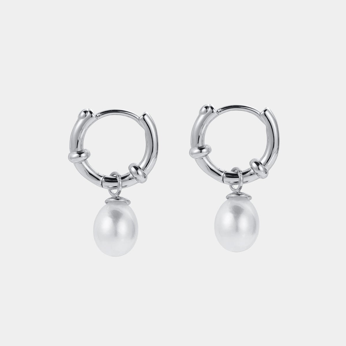 Tessa Pearl Hoop | Silver