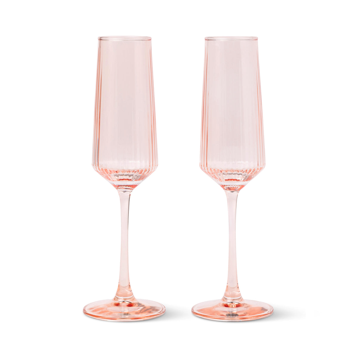 The Luna Set of 2 Champagne Flutes | Blush