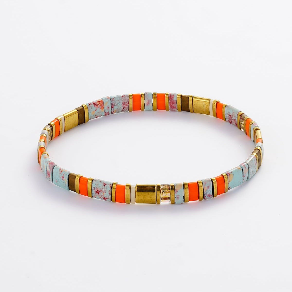 Tile bracelet | Teal / Orange