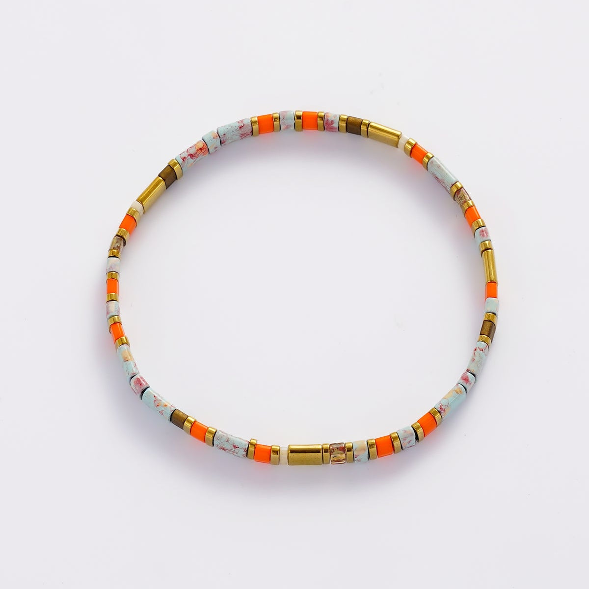 Tile bracelet | Teal / Orange