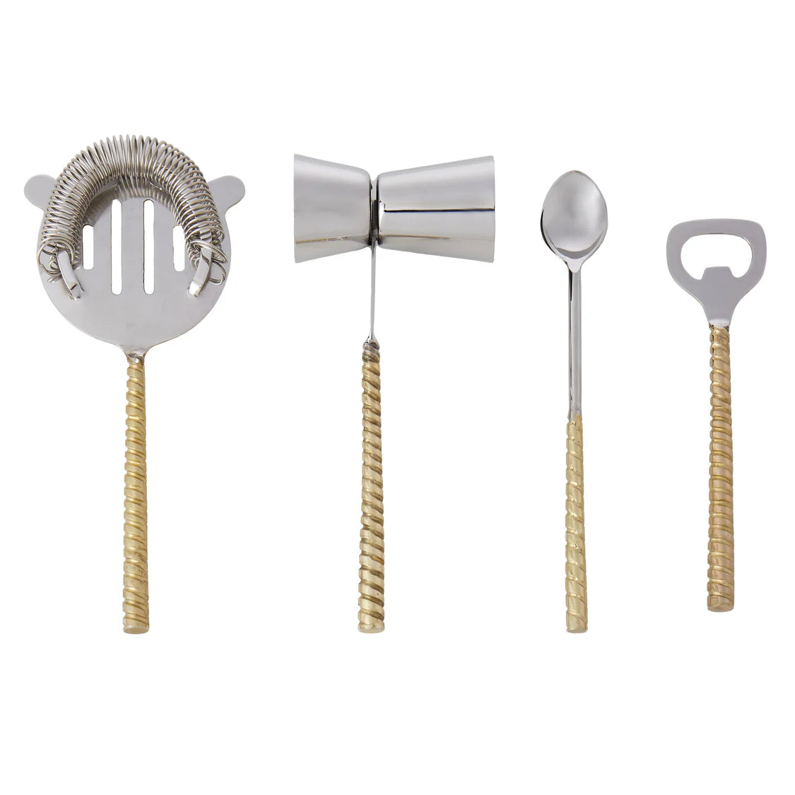 Twisted Gold Handle and Marble Bar 5pcs Set