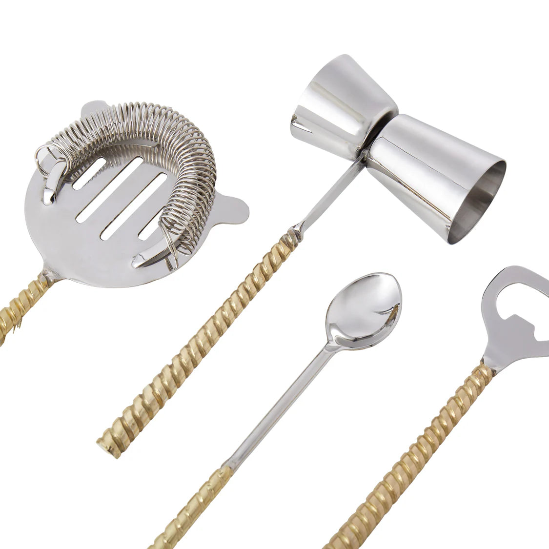 Twisted Gold Handle and Marble Bar 5pcs Set