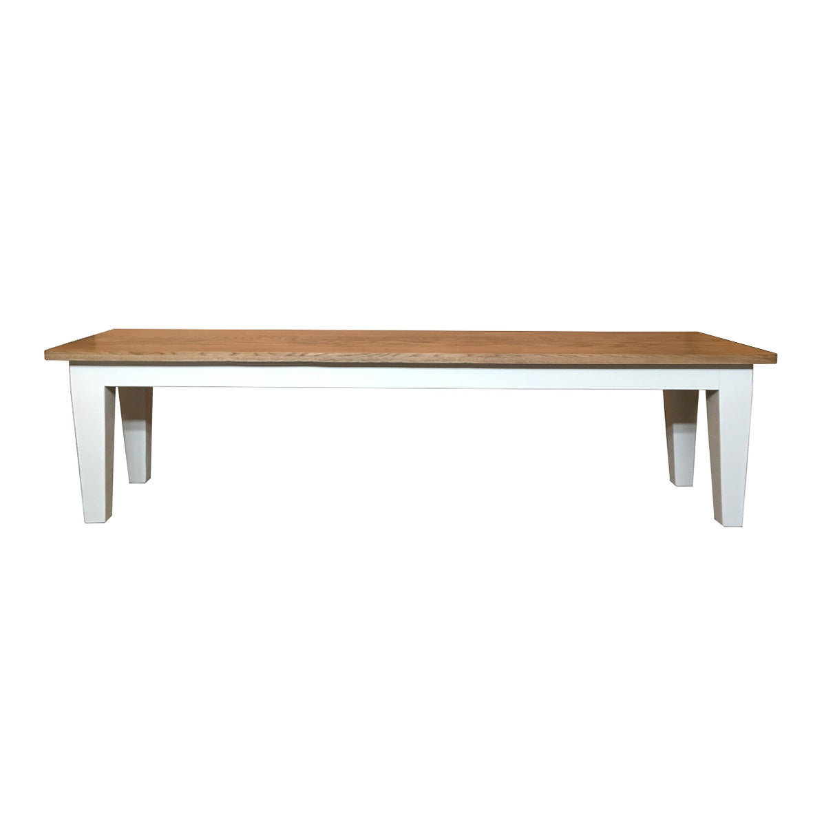 Hamptons Bench Seat | Natural Top, White Legs