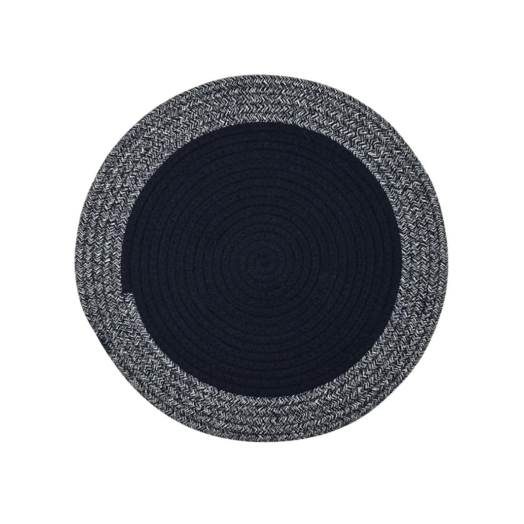 Demi Navy Cotton Round Placemat