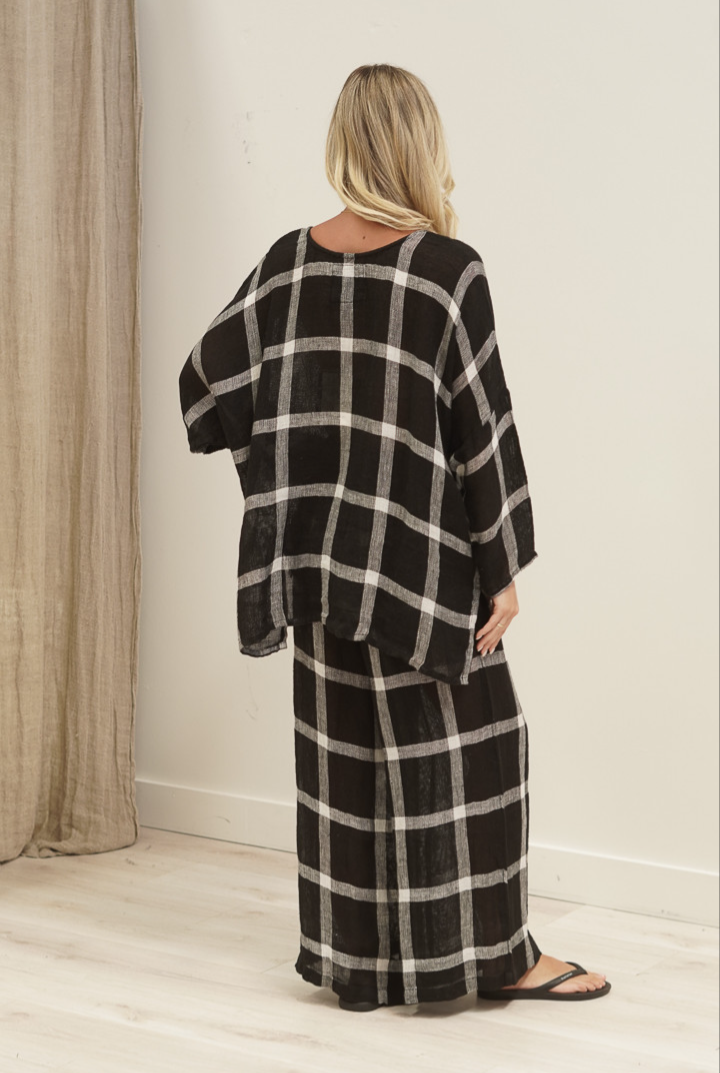 Valentina Top | Black &amp; White Checks