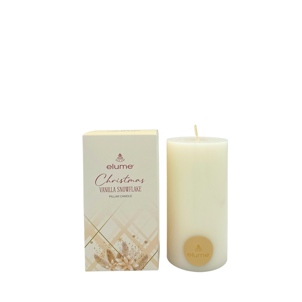 Vanilla Snowflake Pillar Candle 3×6