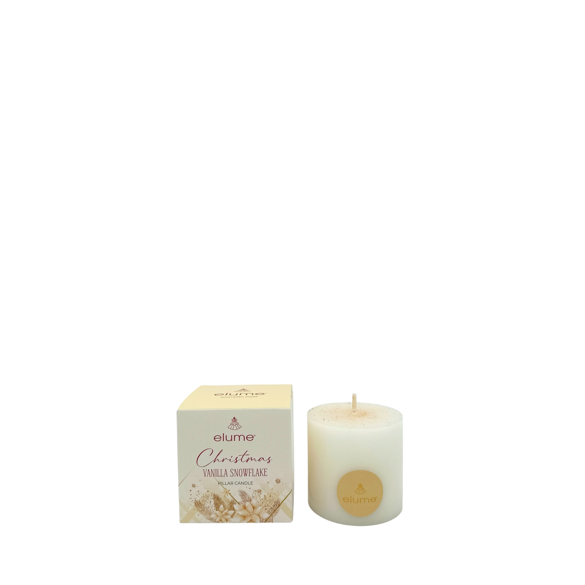 Vanilla Snowflake Pillar Candle 3x3