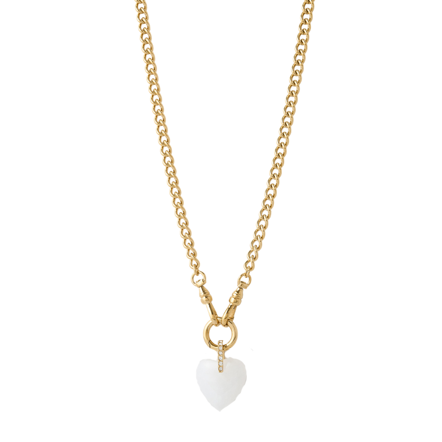 Violet Heart Necklace | White Agate
