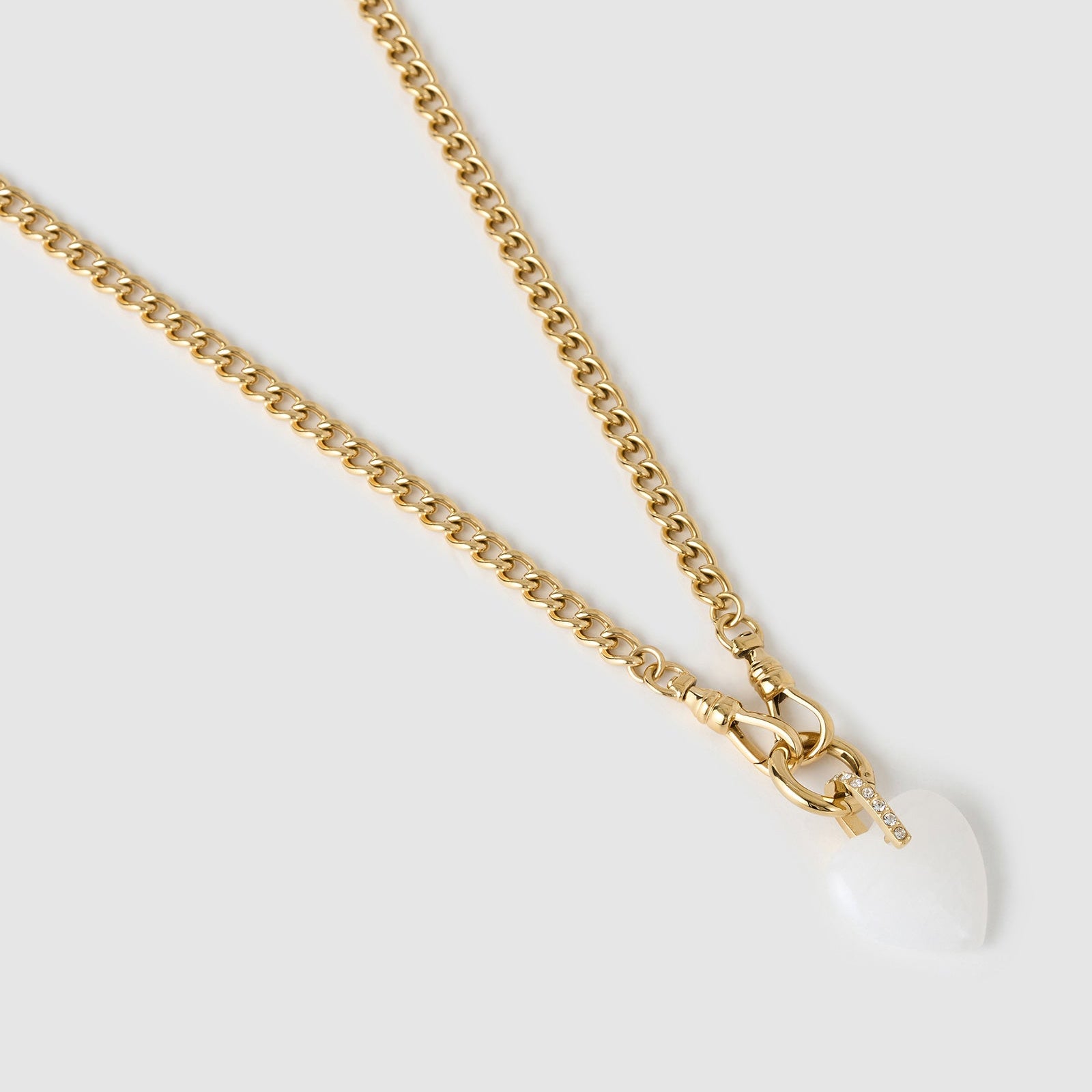 Violet Heart Necklace | White Agate