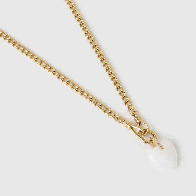 Violet Heart Necklace | White Agate