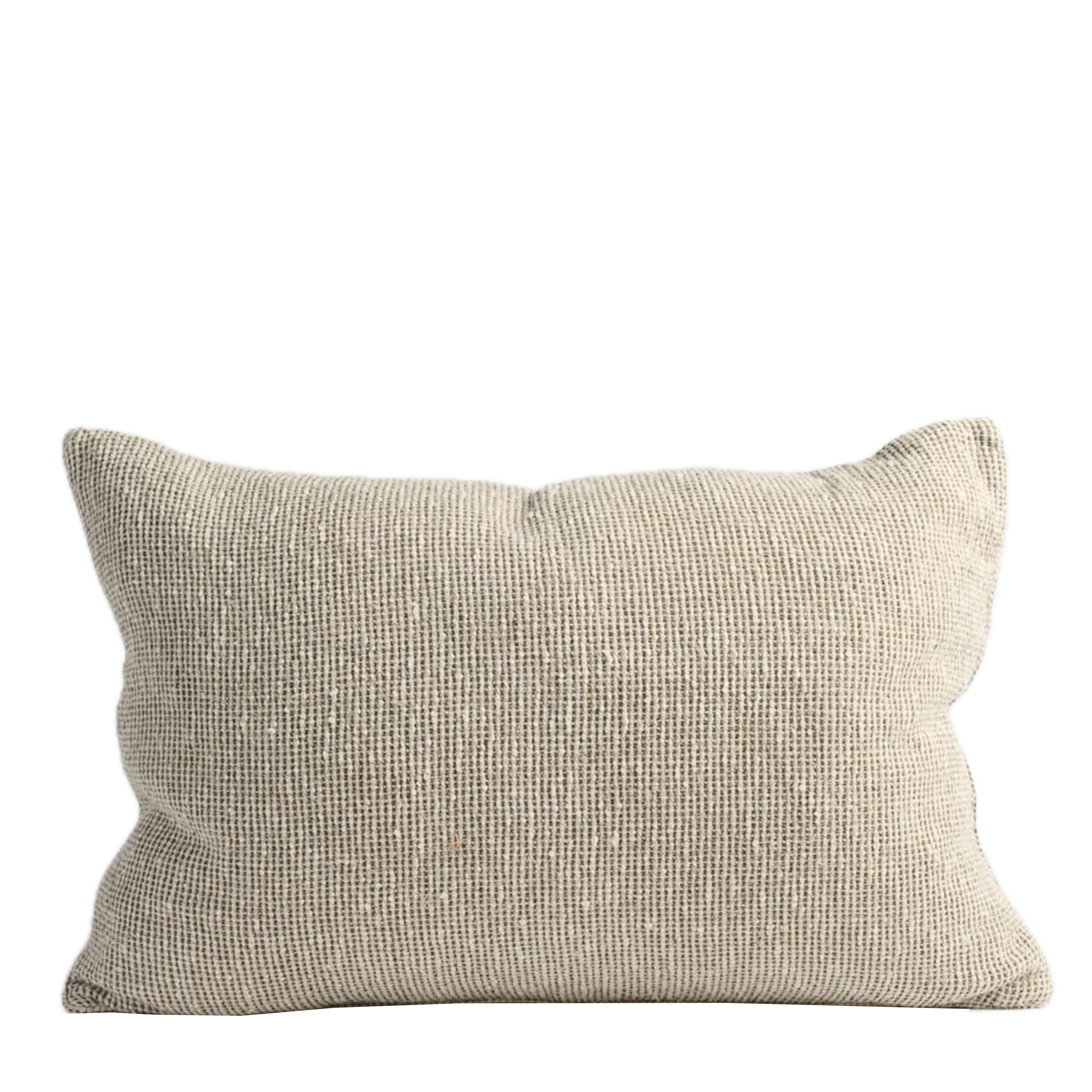 Verdure Linen Cushion | Natural/Green | 40 x 60cm