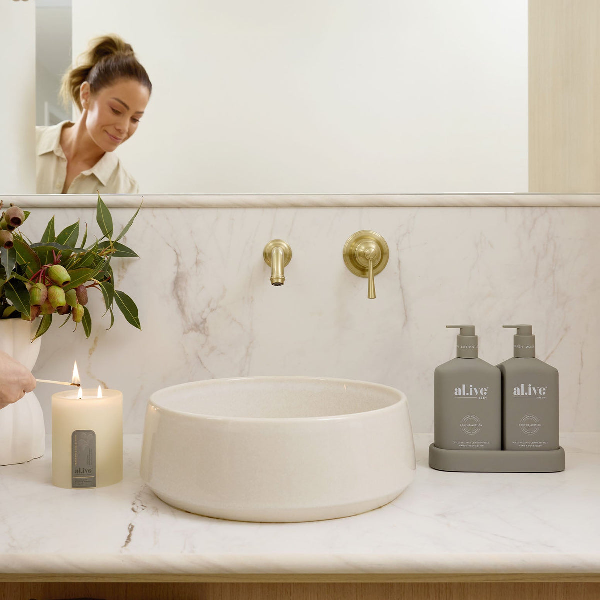 Willow Gum &amp; Lemon Myrtle Wash &amp; Lotion Duo + Tray