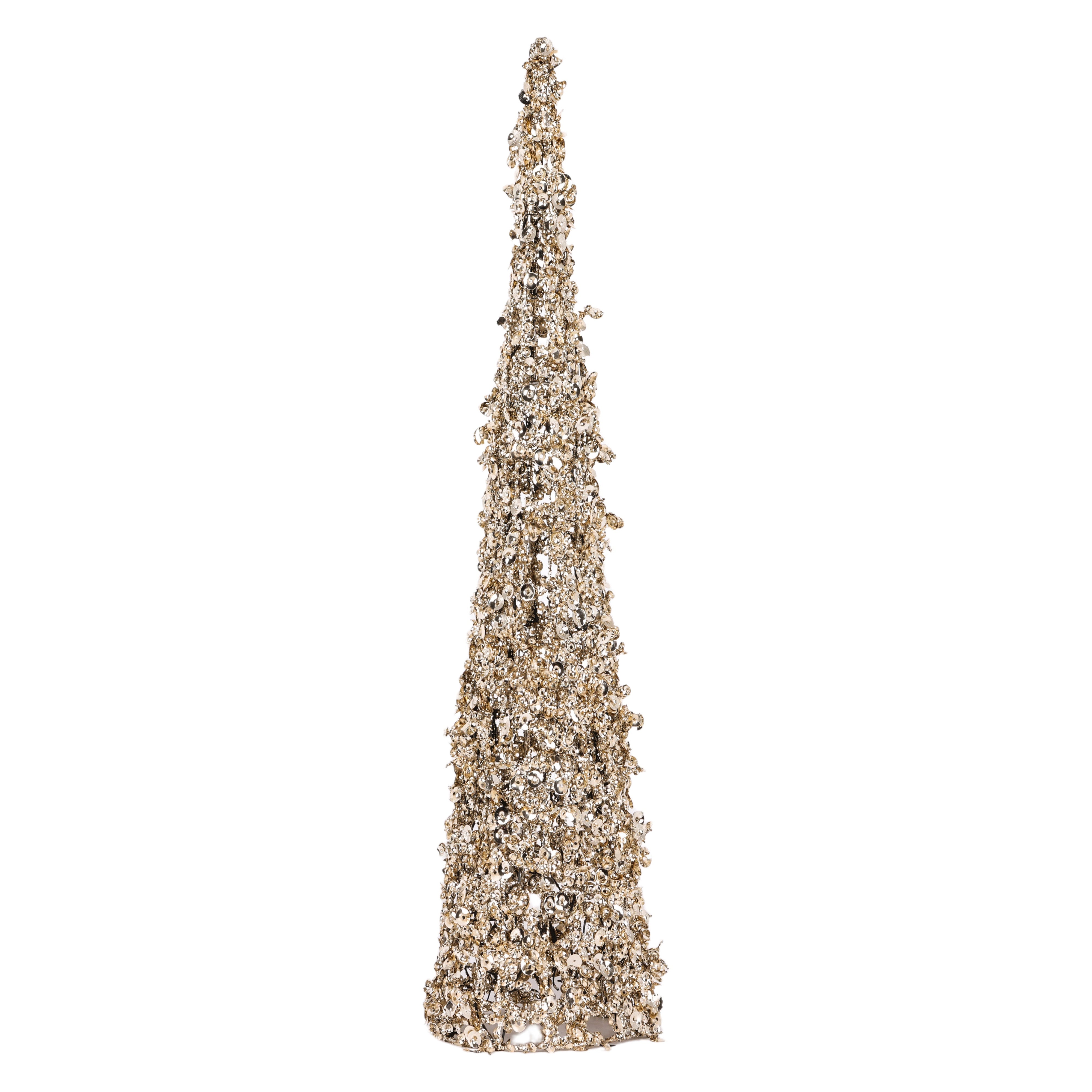 Champagne Ice Glitter Cone Tree | Large