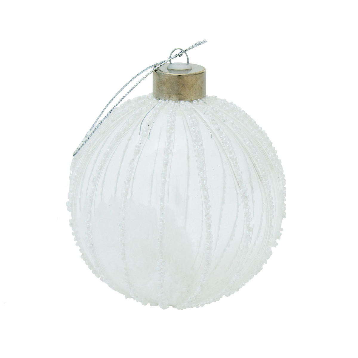 Clear White Glass Bauble