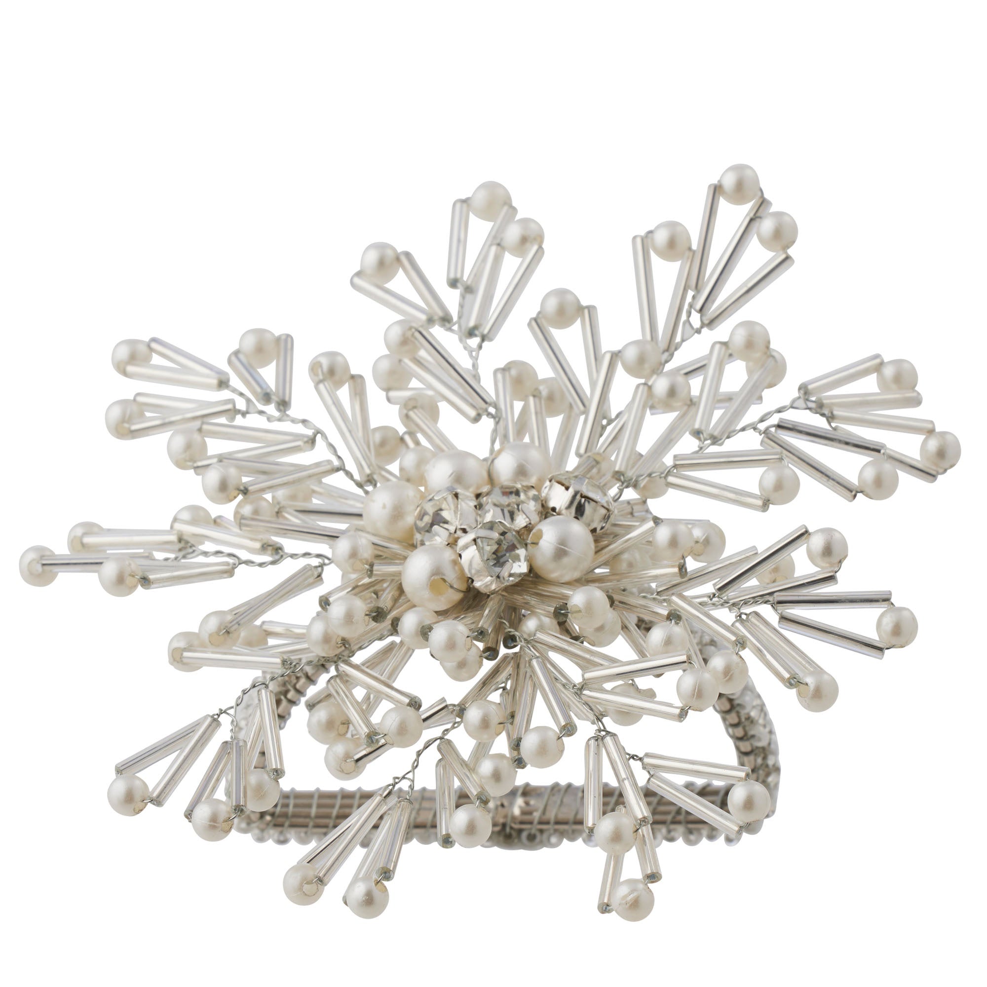 Beaded Pearl Napkin Ring | Silver