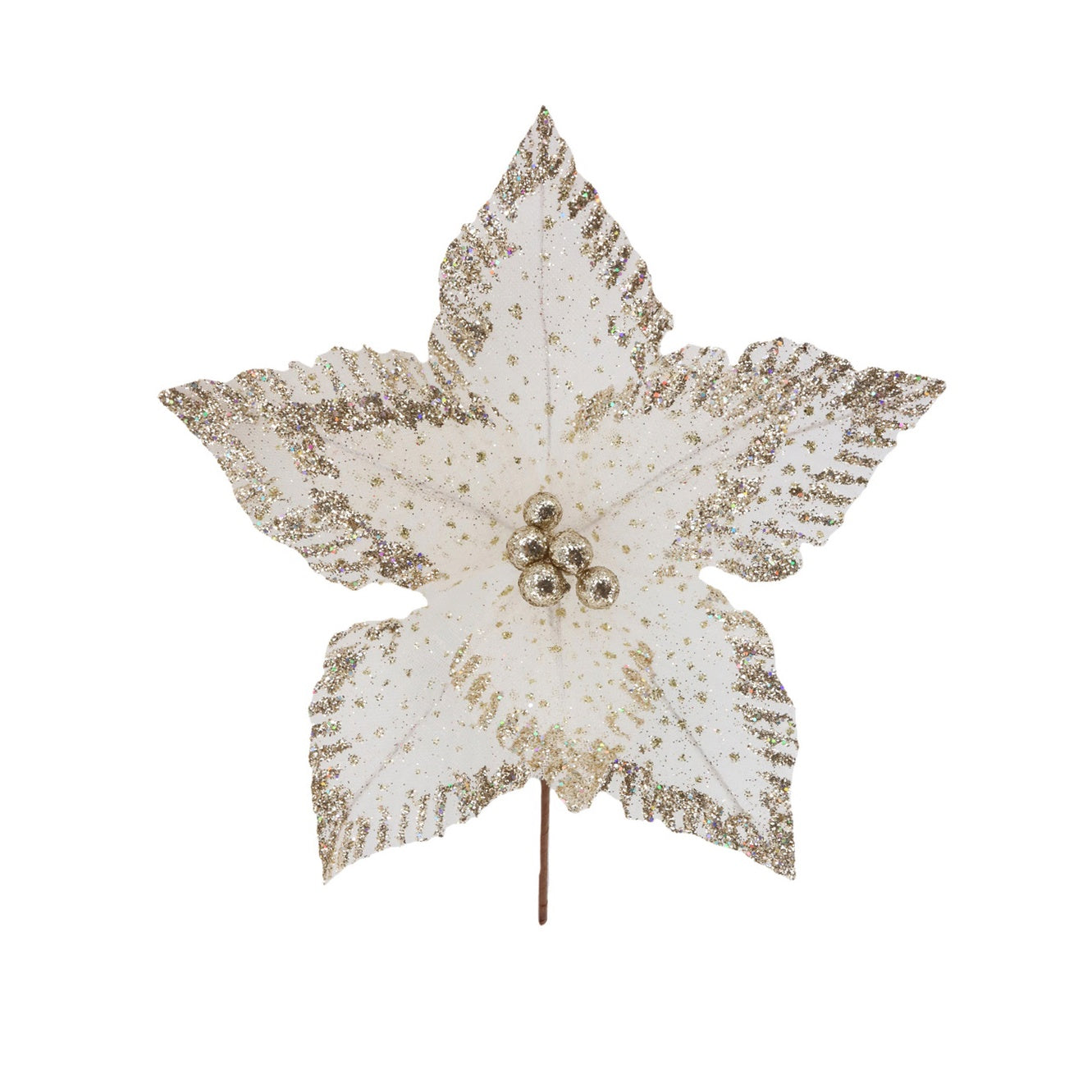 Delicate Gold Poinsettia Stem