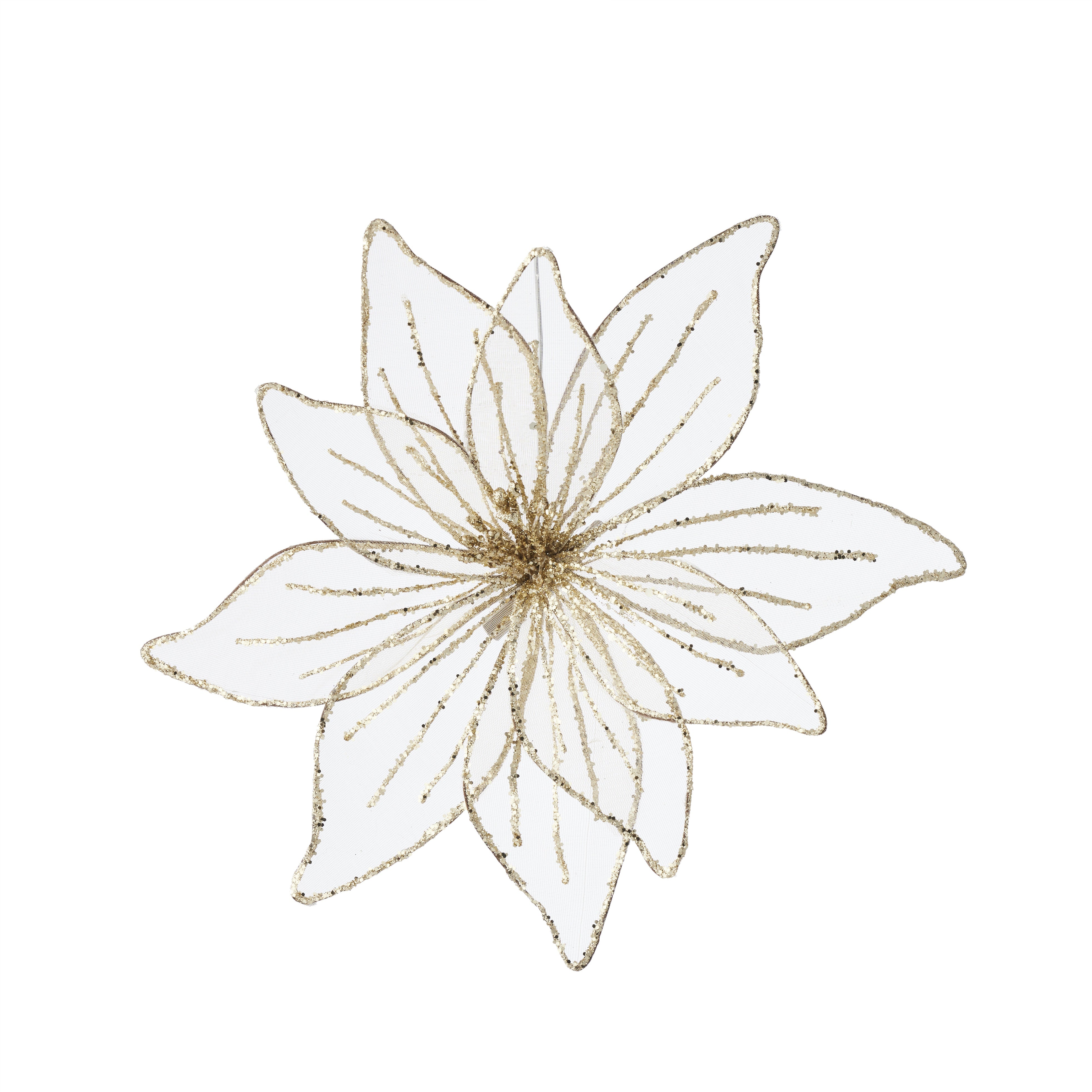 Poinsettia Glitter Clip