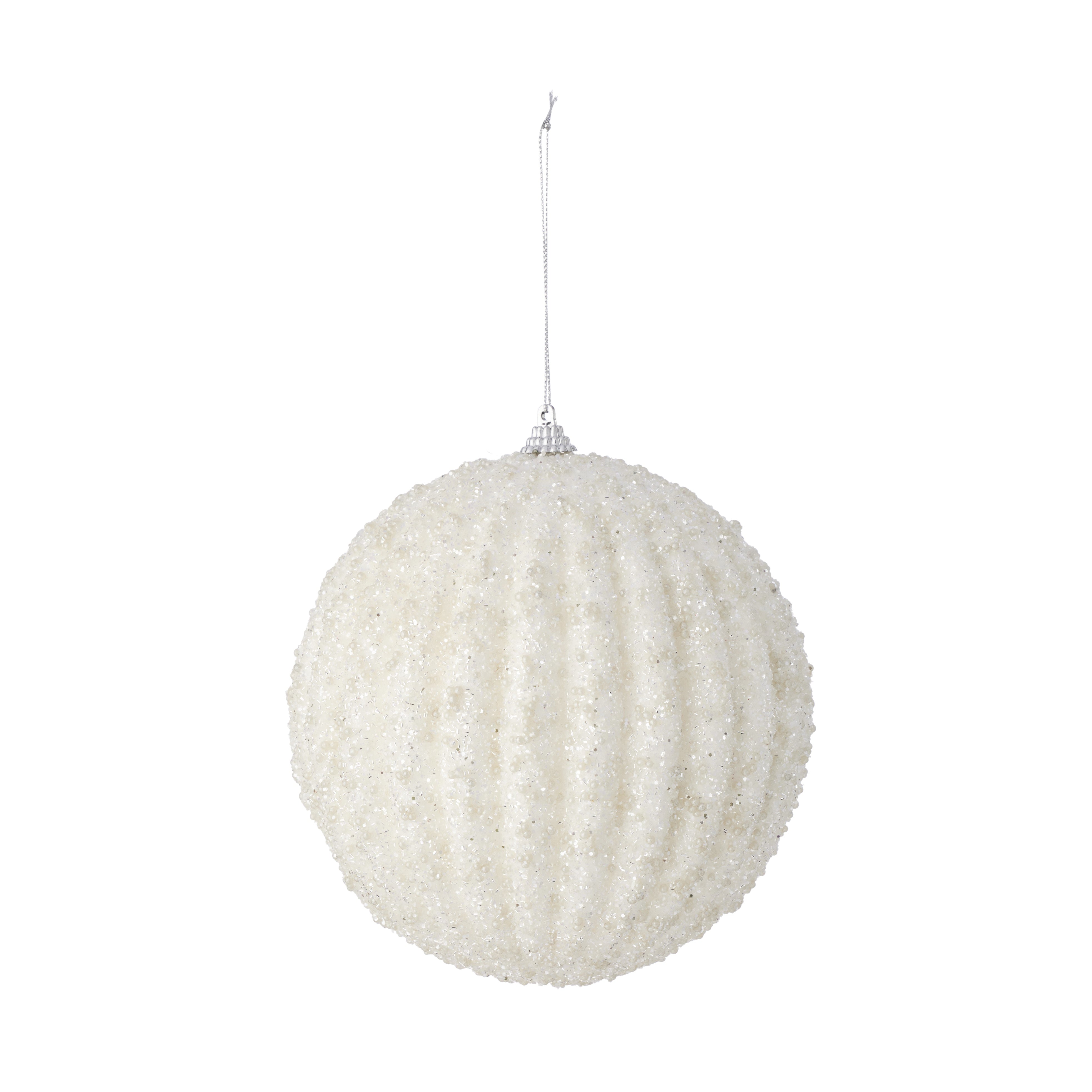 White Glitz Foam Bauble