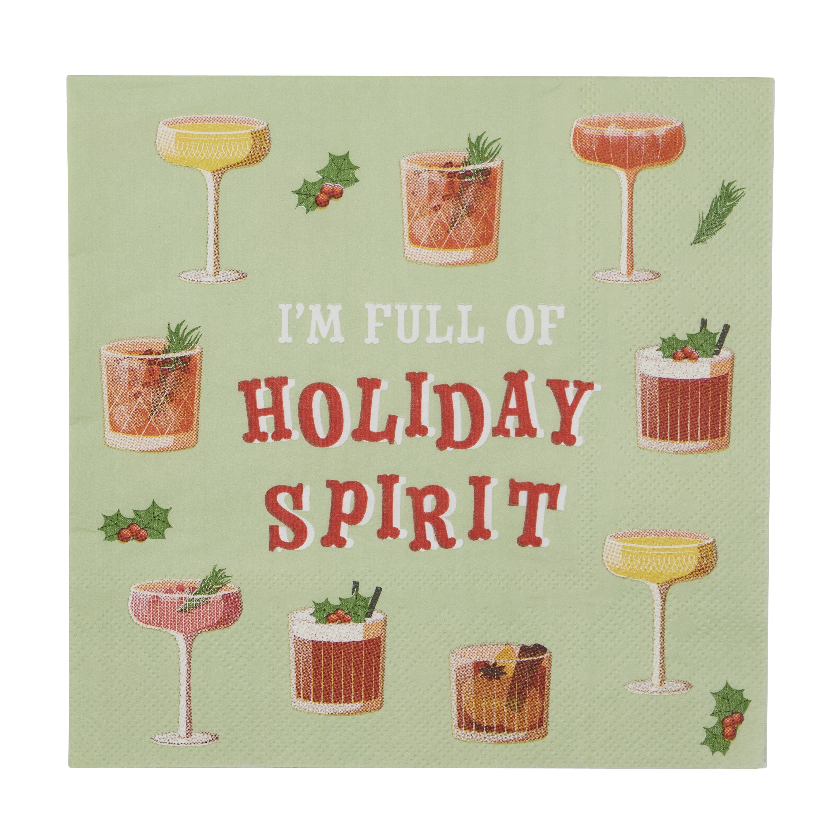 Christmas Cocktail 20pk 3 Ply Napkin