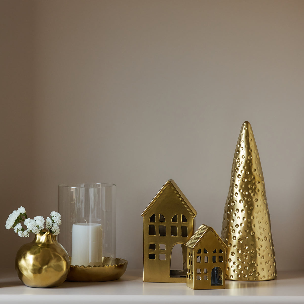 Neve Gold Ceramic Votive | Large