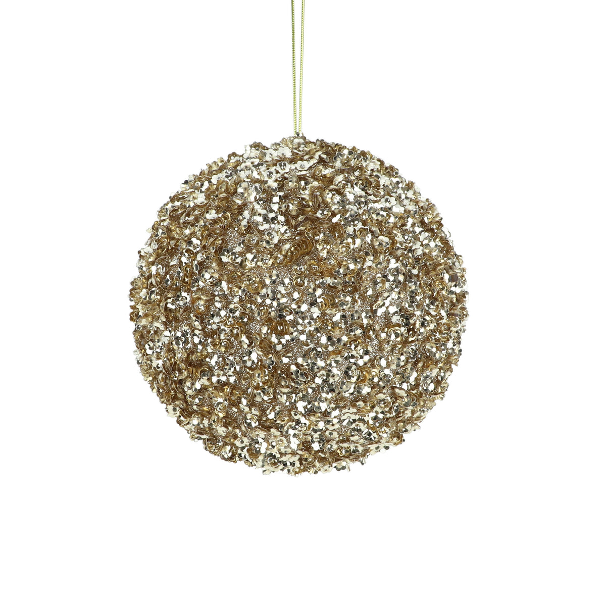 Champagne Beaded Sequin Bauble | Medium