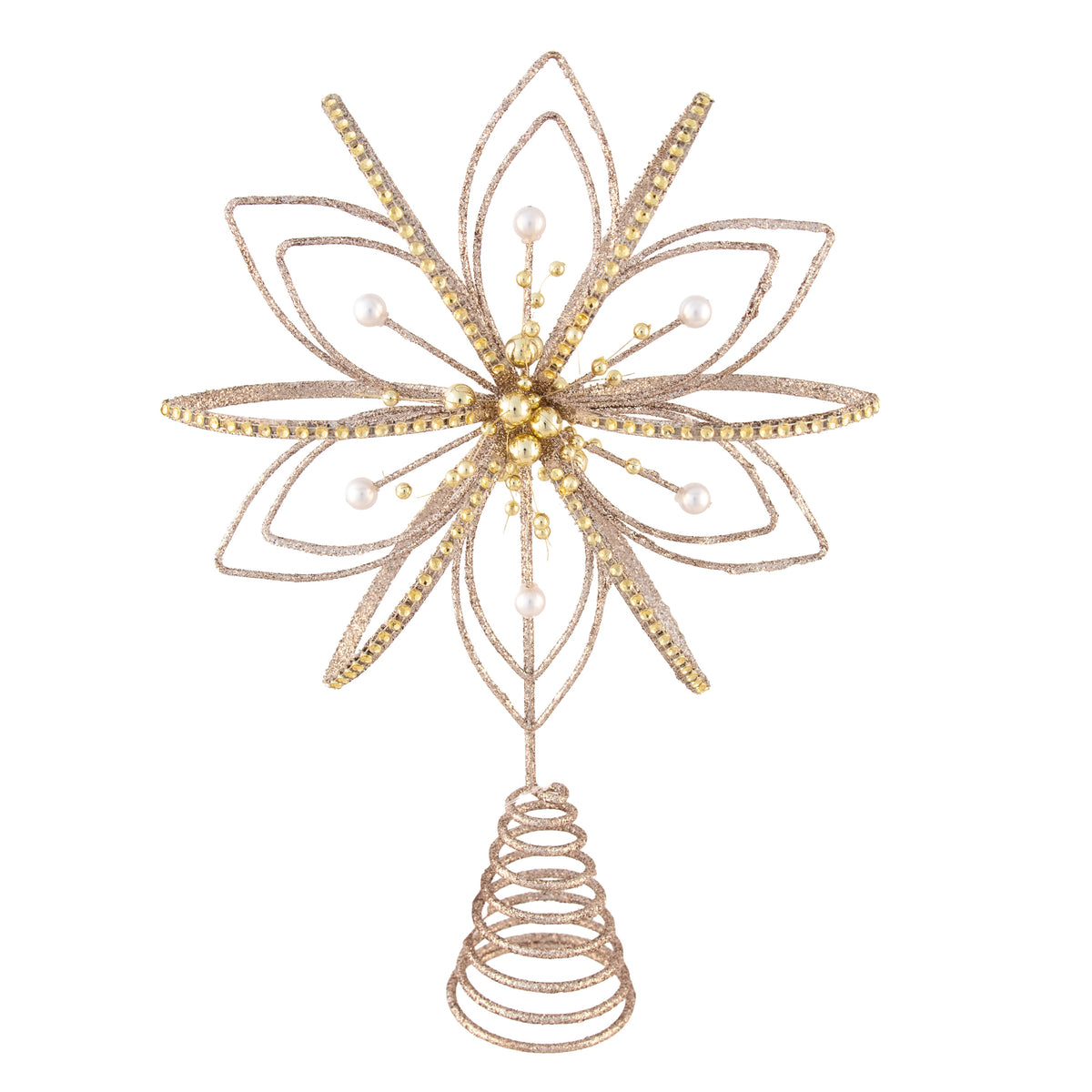 Wire Flowerburst Gold Tree Topper