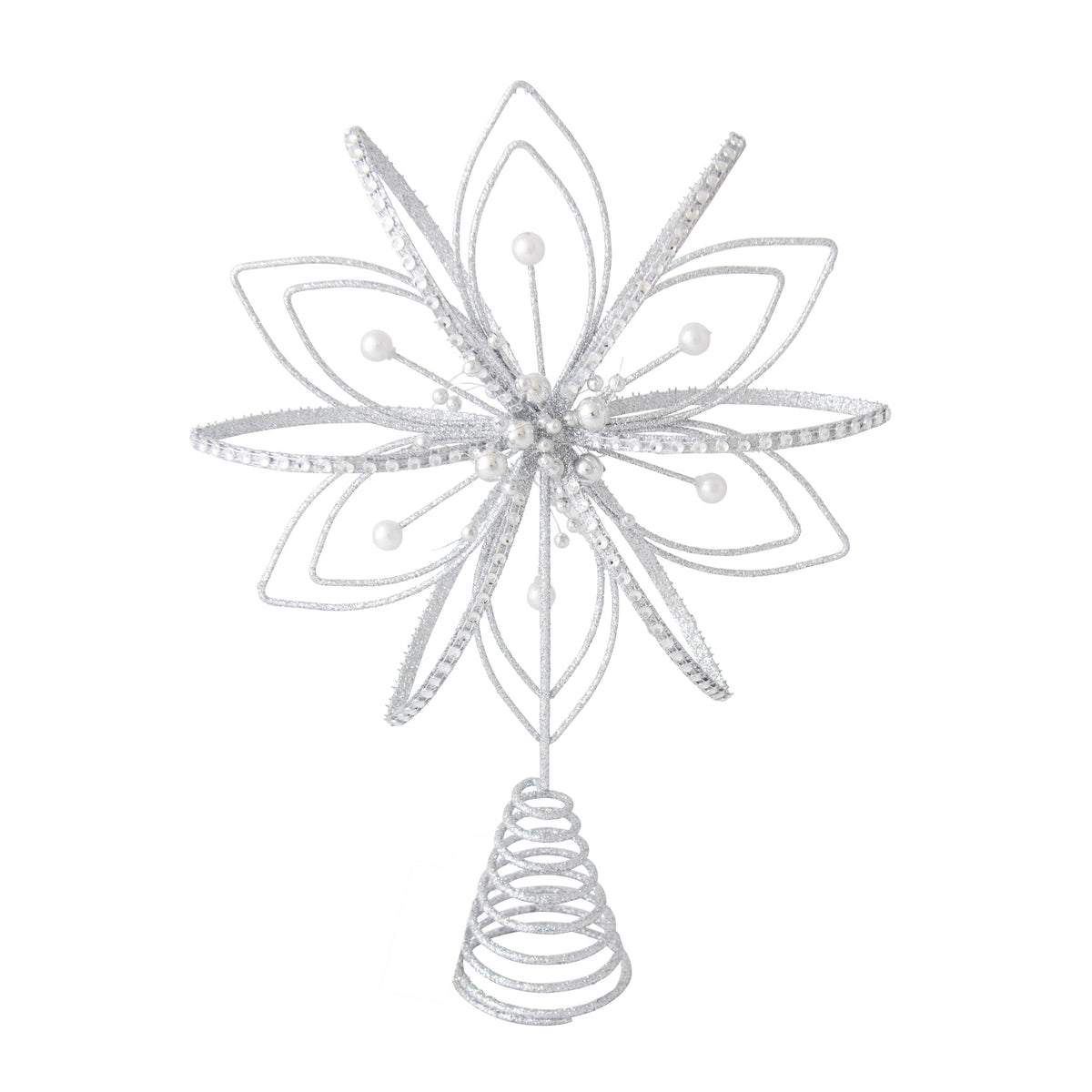 Silver Wire Flowerburst Tree Topper