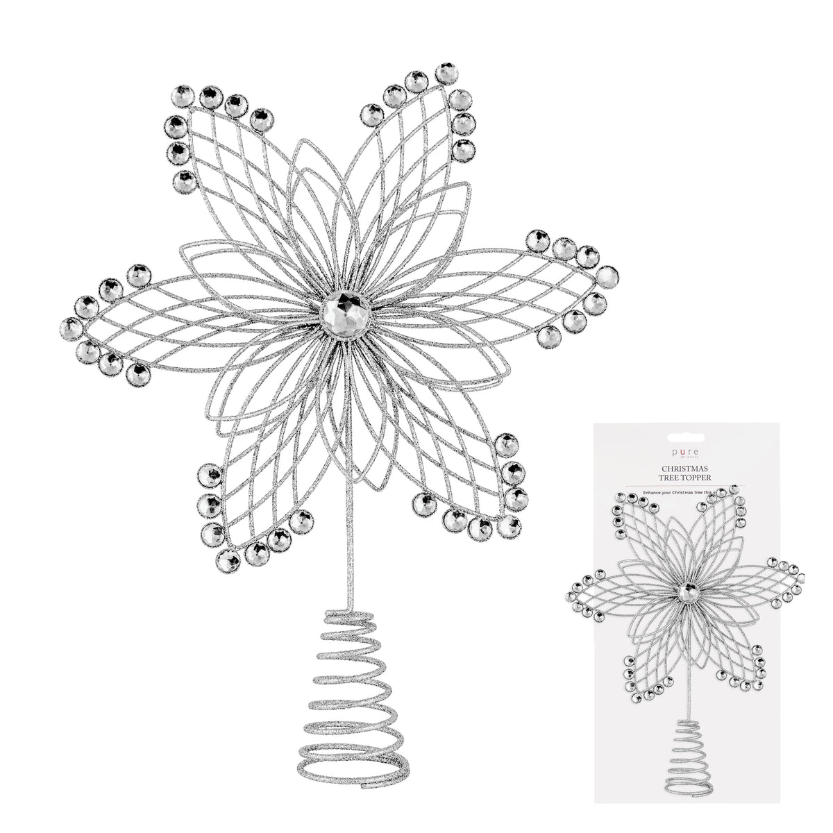 Silver Wire Flower Treetopper