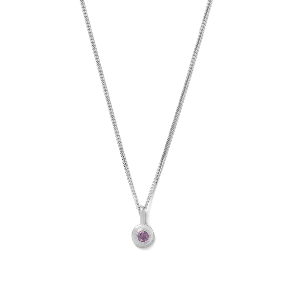 Birthstone Pendant | February - Amethyst | Silver