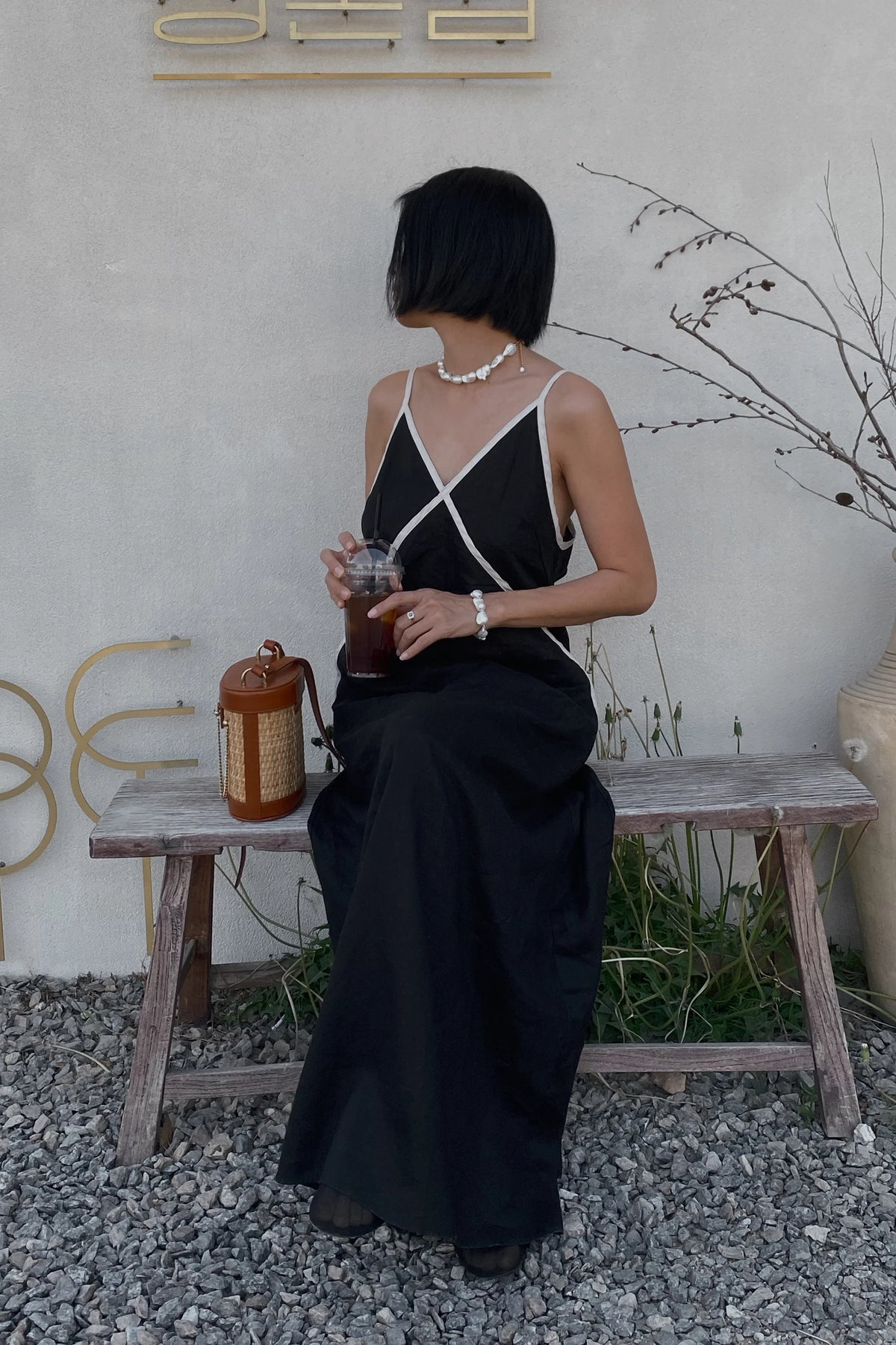 Azalea Linen Dress | Black