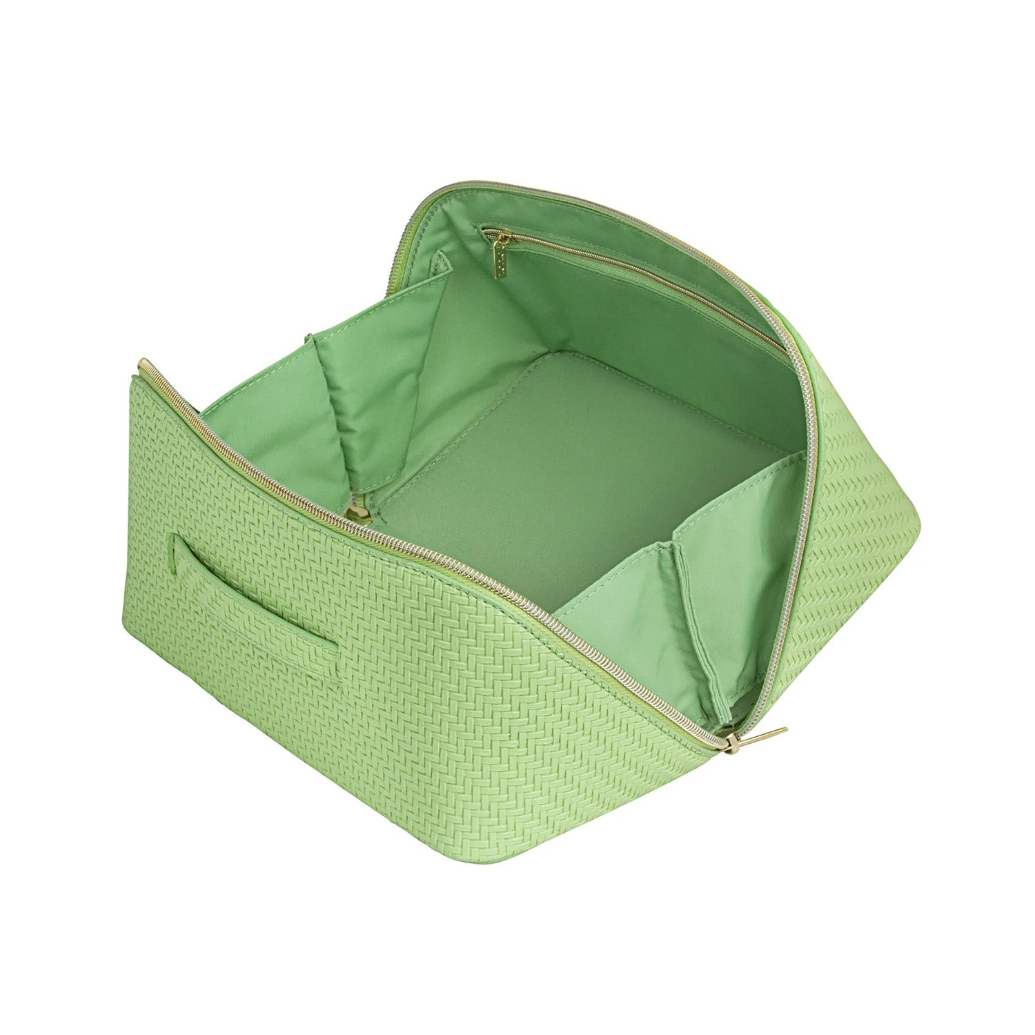 Herringbone Beauty Bag Large | Pistachio