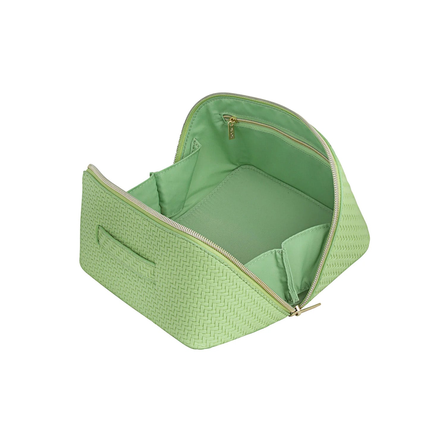 Herringbone Beauty Bag Medium | Pistachio