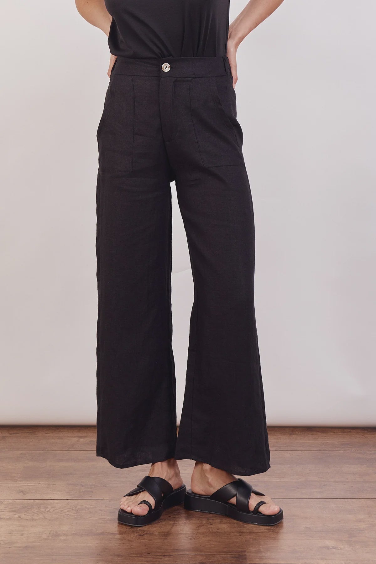 Jude Linen Pants | Black