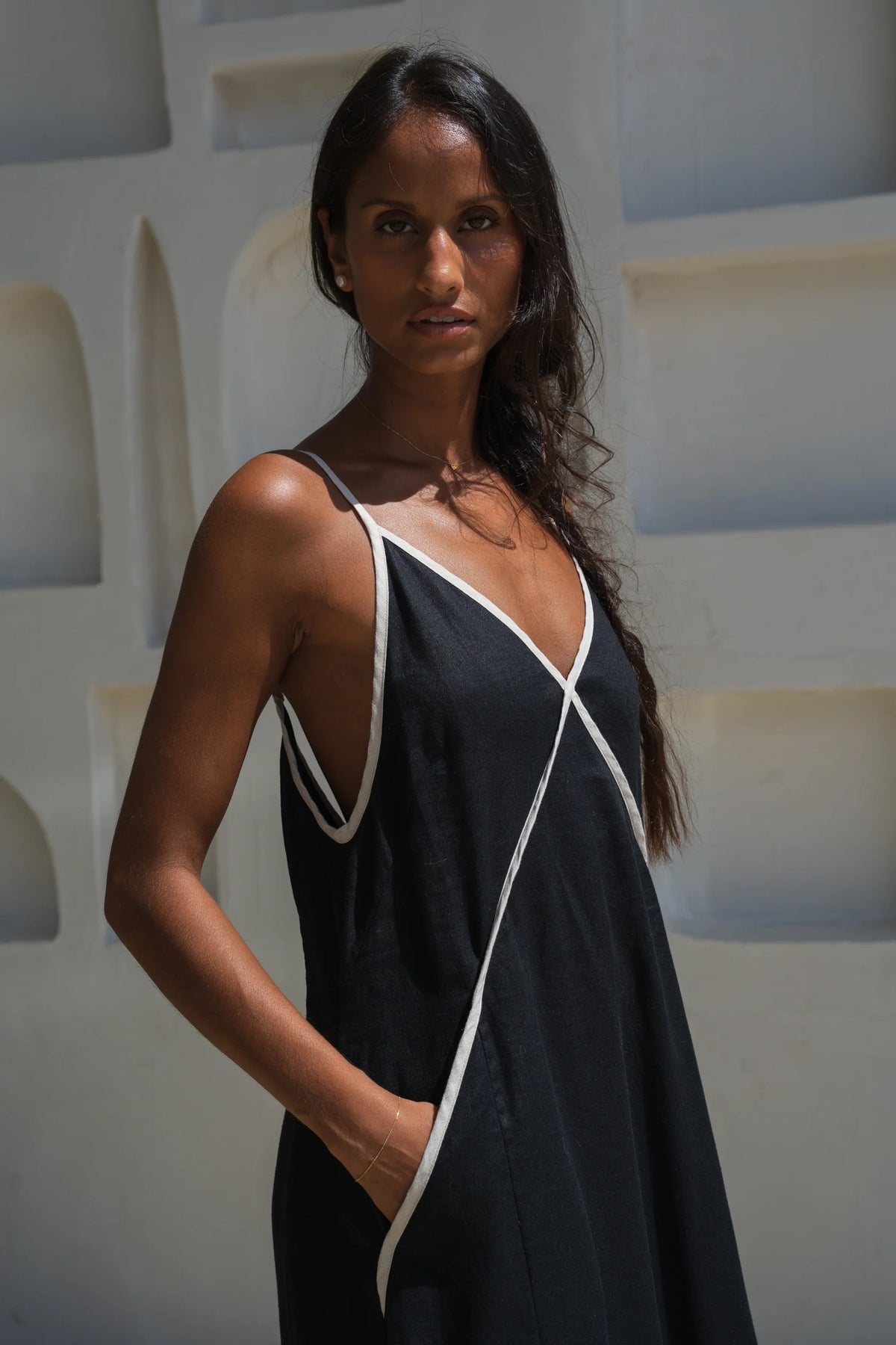Azalea Linen Dress | Black