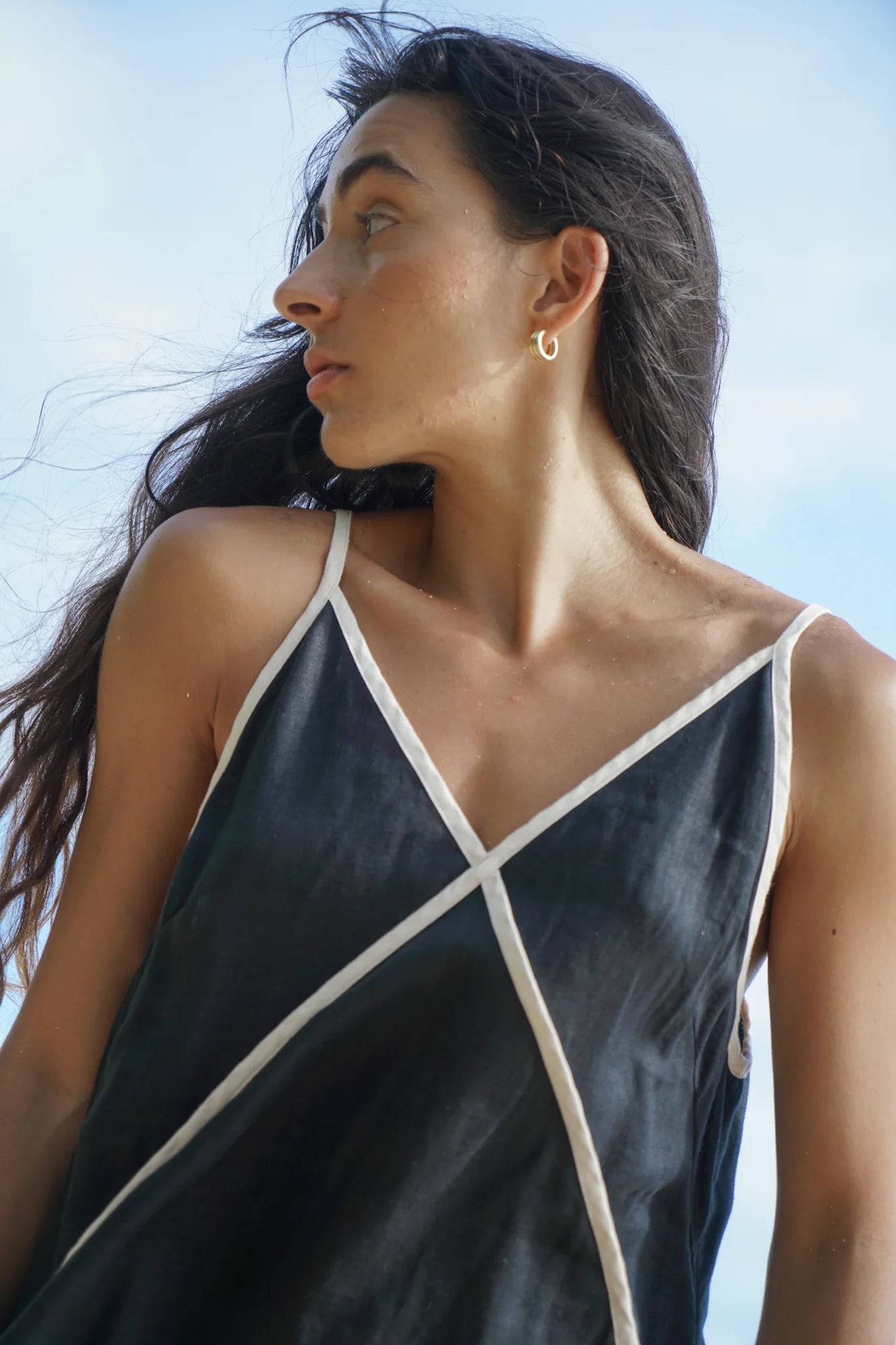 Azalea Linen Dress | Black