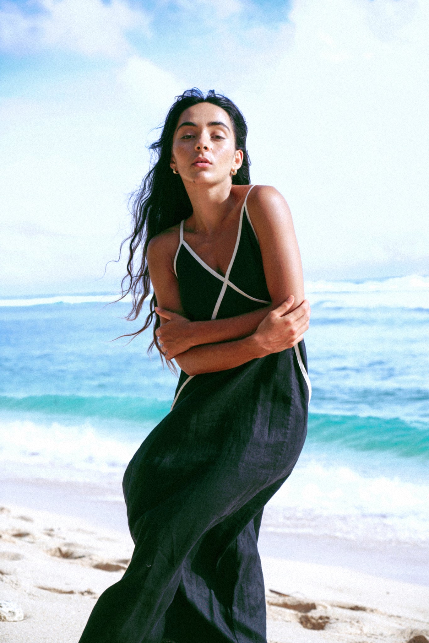 Azalea Linen Dress | Black