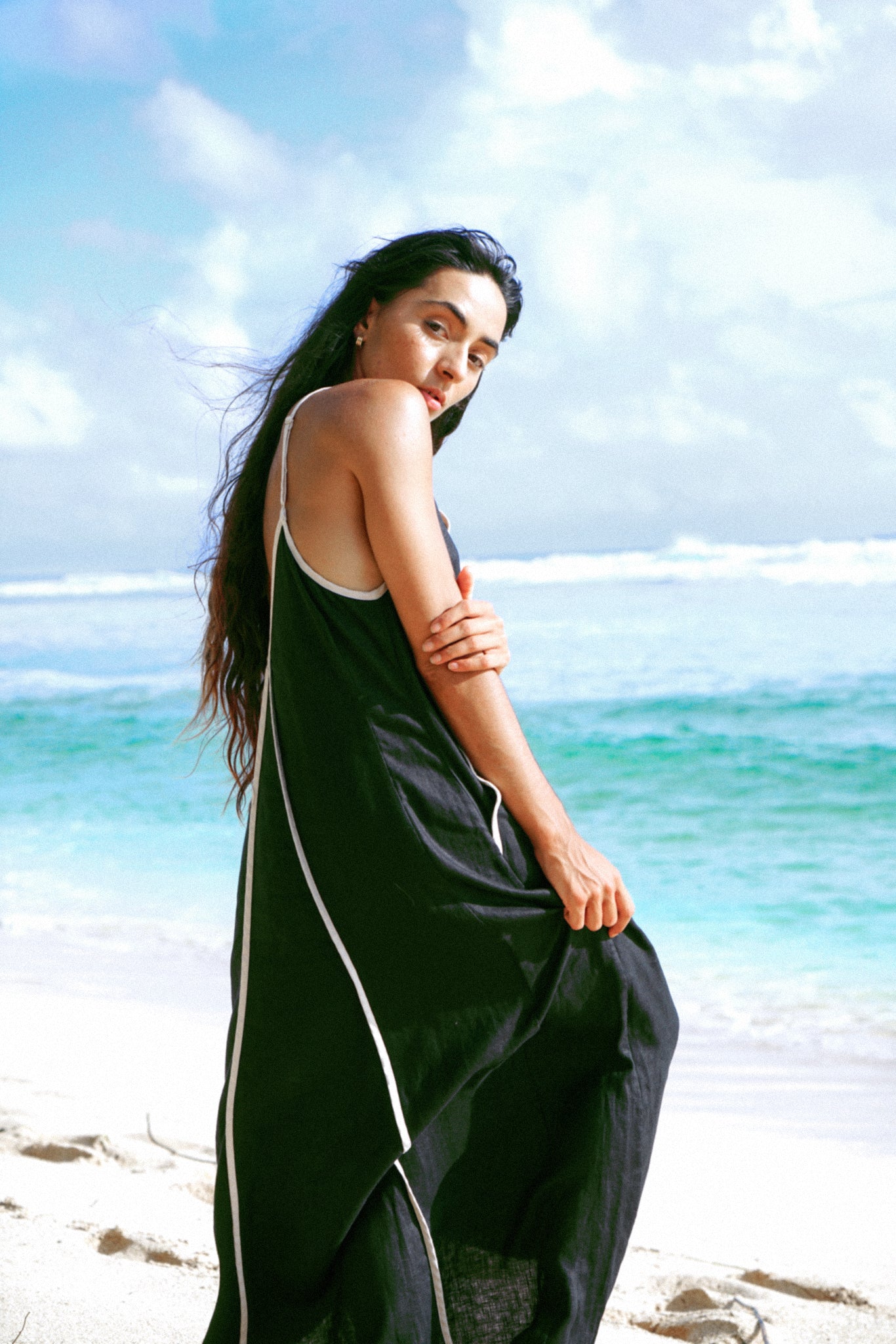 Azalea Linen Dress | Black