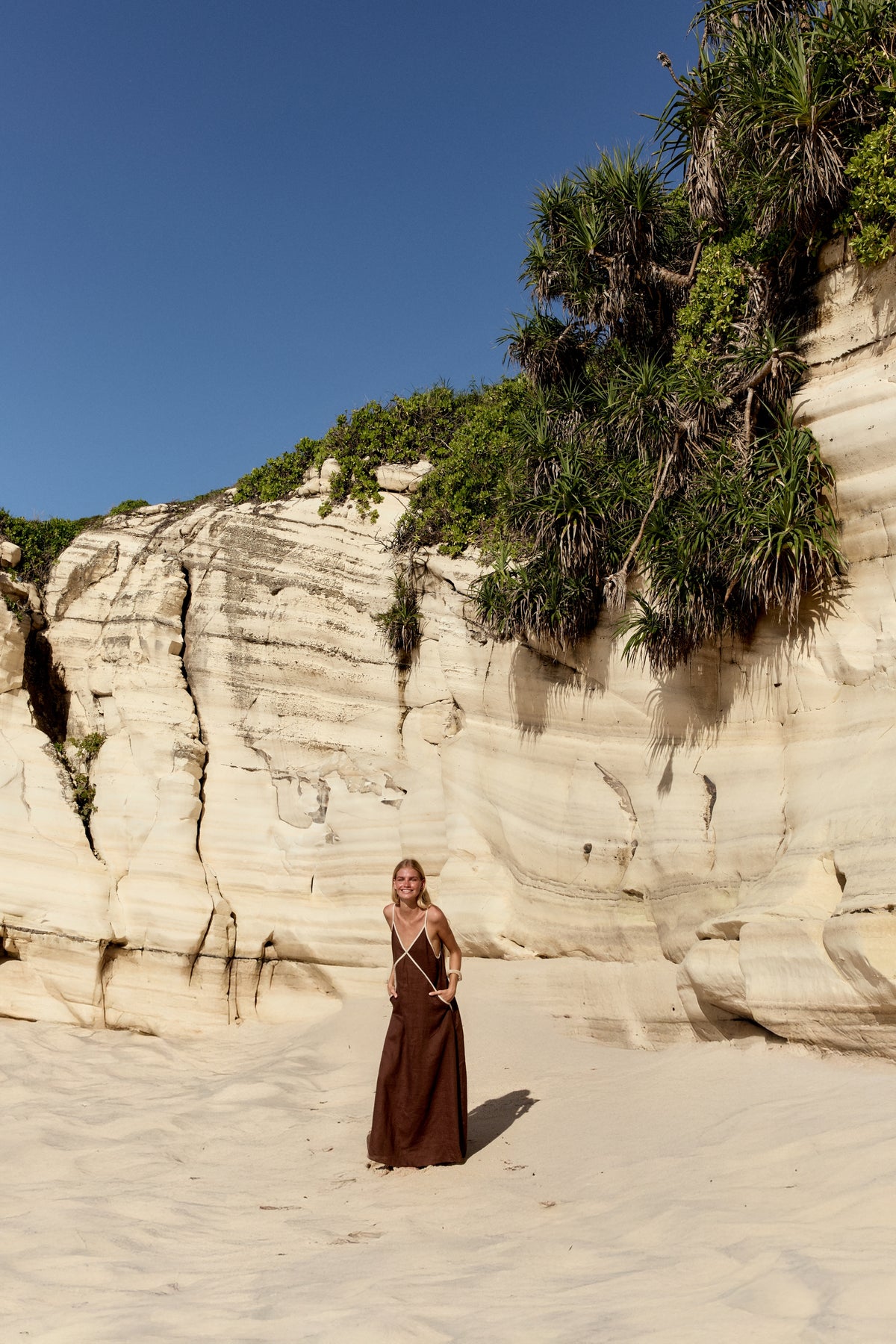 Azalea Linen Dress | Chocolate