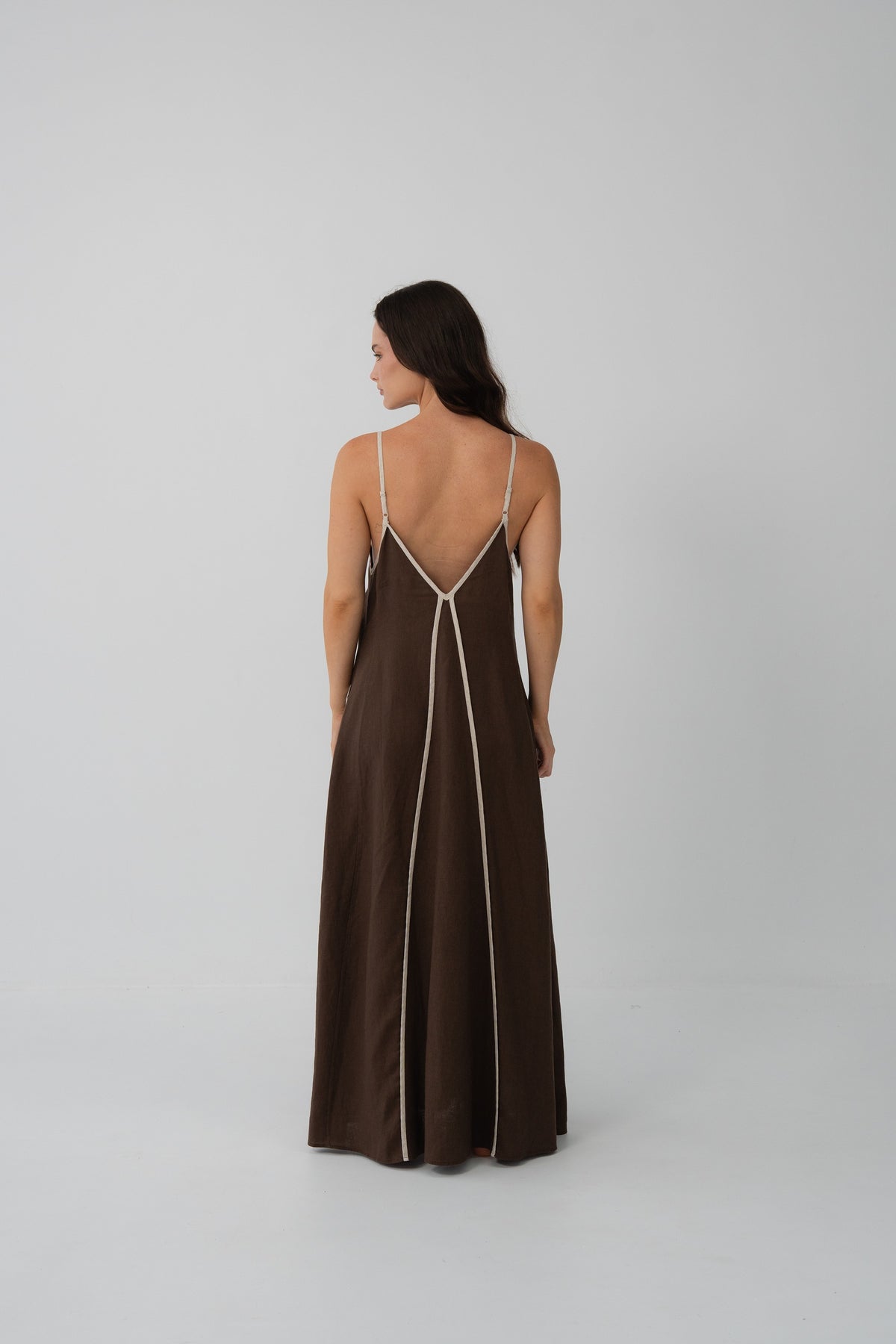 Azalea Linen Dress | Chocolate