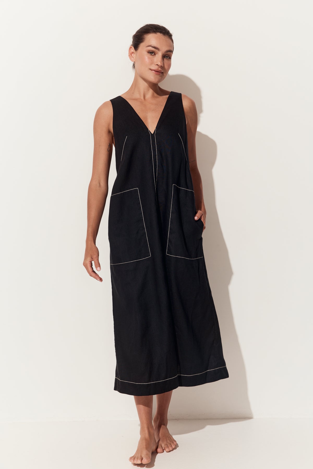 Iris Linen Dress | Black