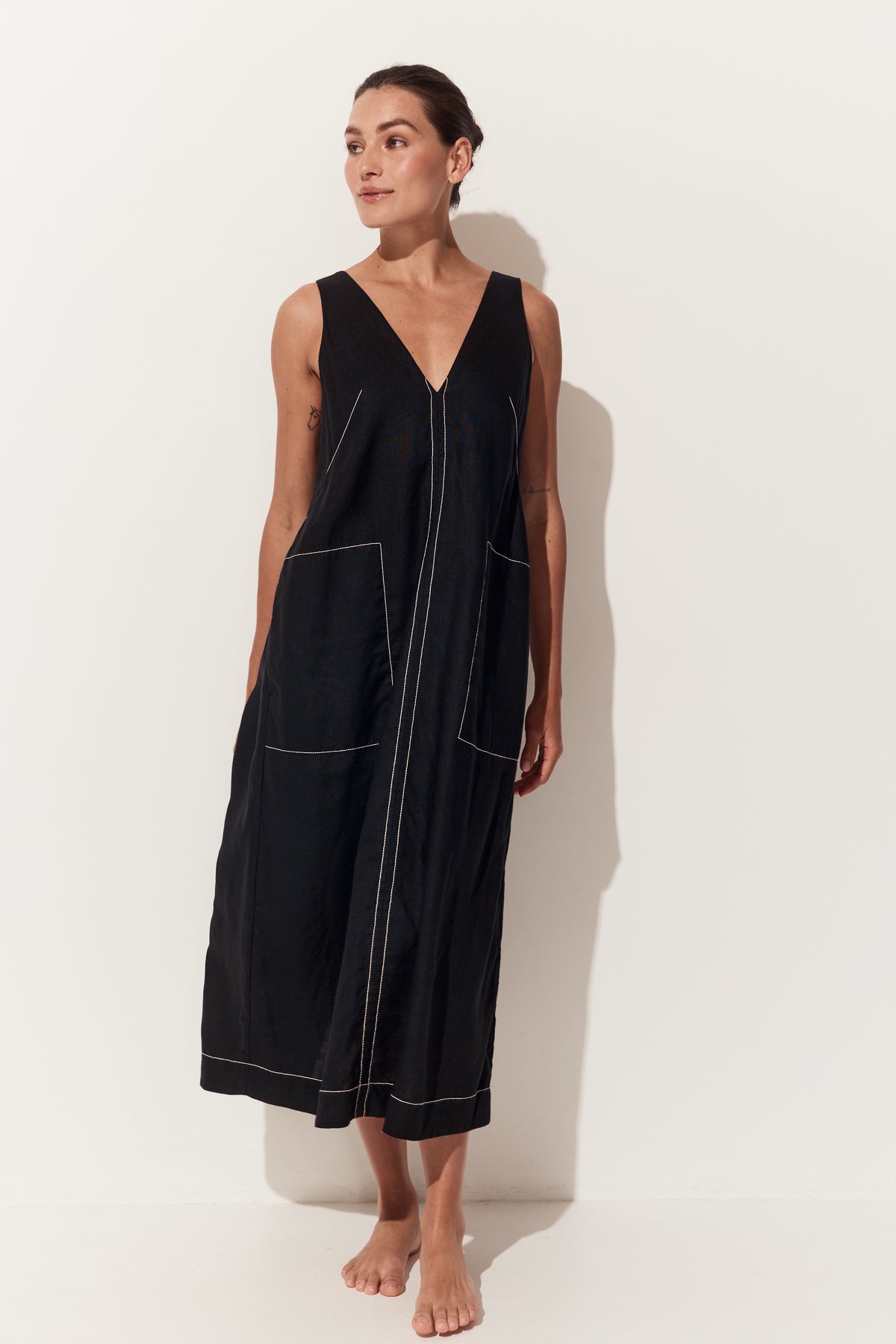 Iris Linen Dress | Black