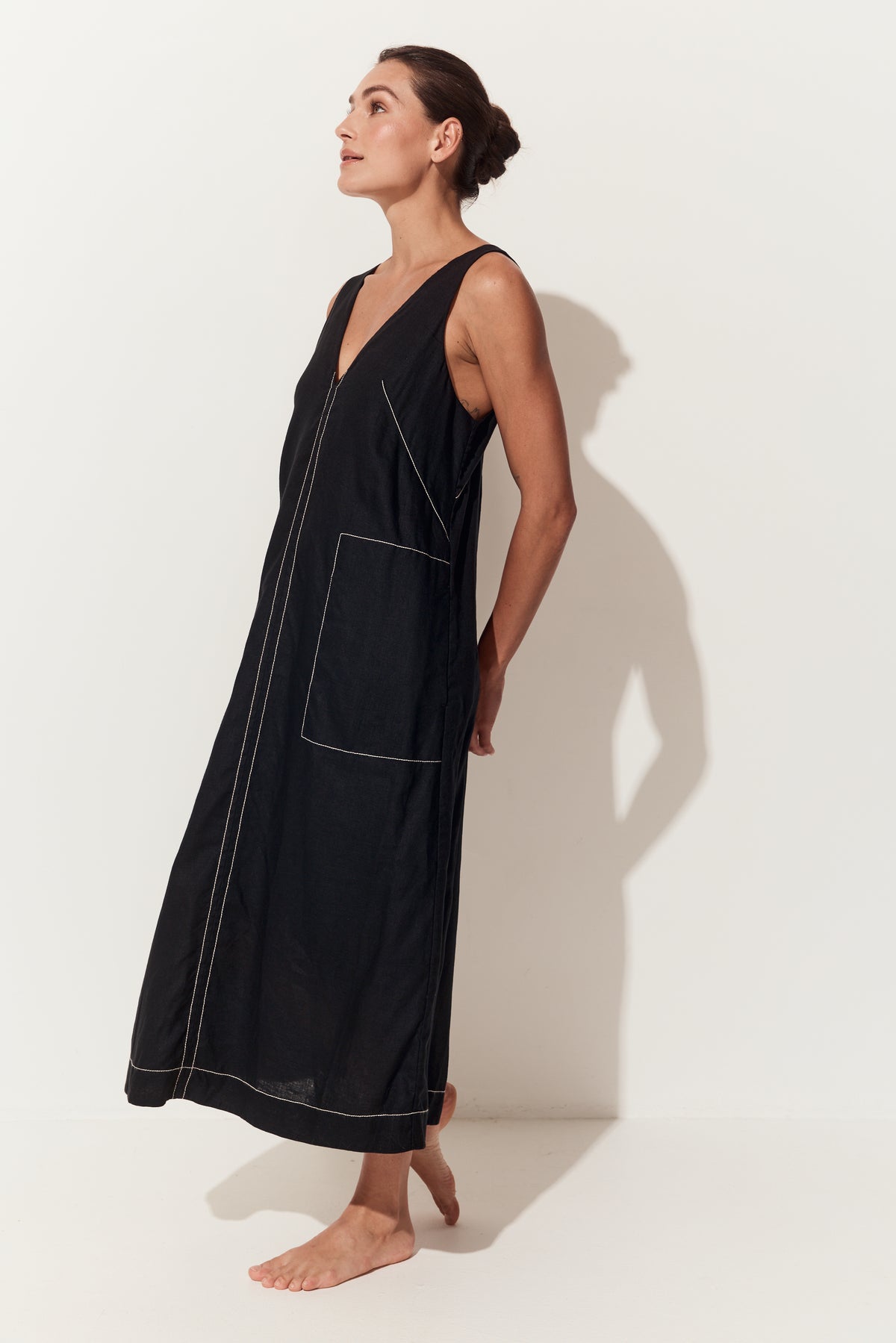 Iris Linen Dress | Black