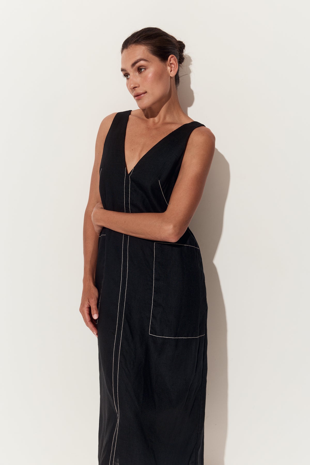 Iris Linen Dress | Black