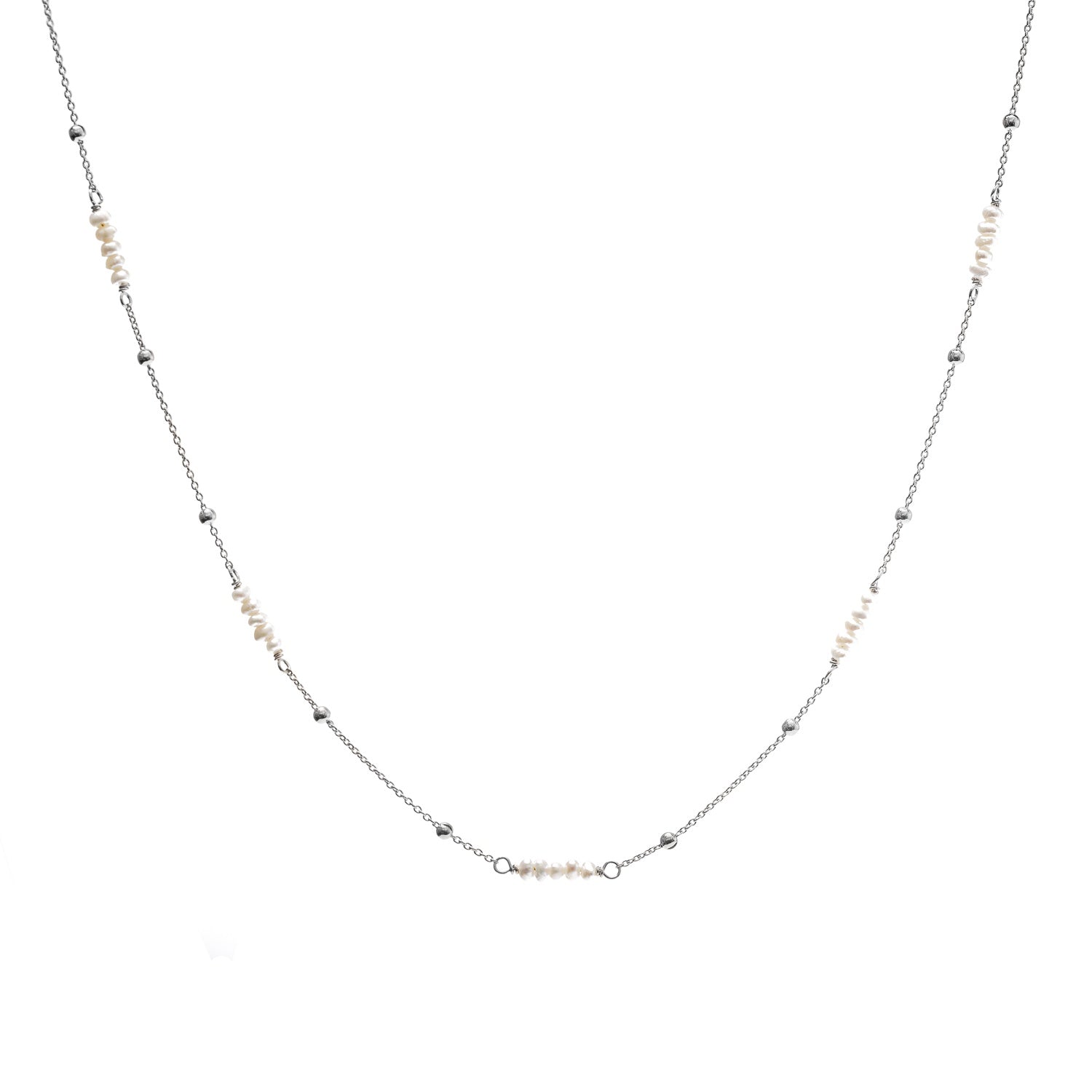 Pearls Necklace | Silver