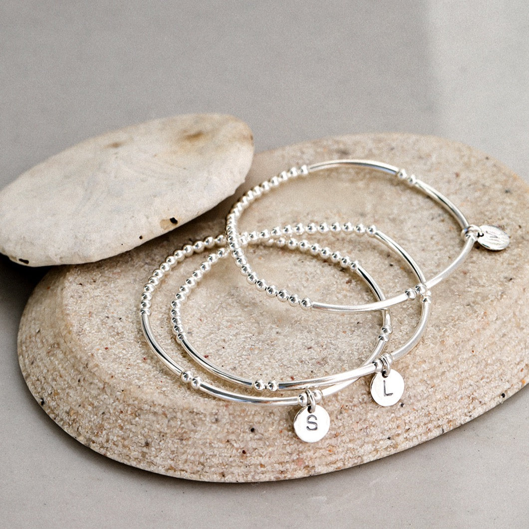A-Z Initial Sterling Silver Bracelets