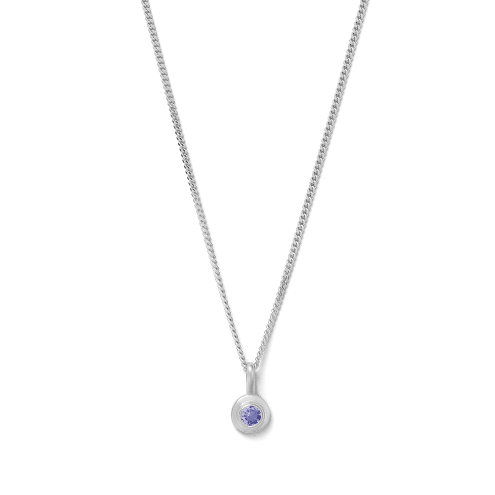 Birthstone Pendant | December - Tanzanite | Silver