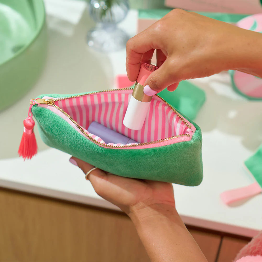 Velvet Make Up Pouch | Meadow Green