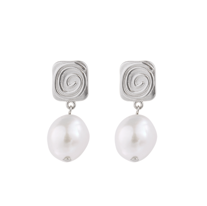 Velvet Swirl Earrings | Silver