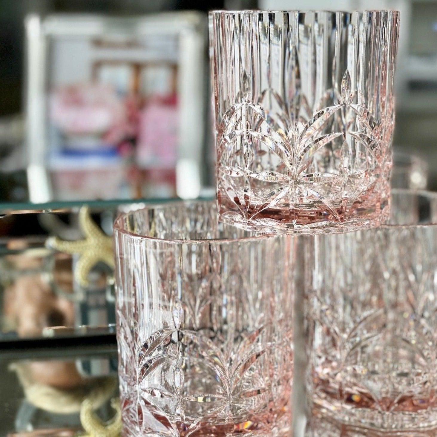 Acrylic Crystal Cut Tumbler - Pink