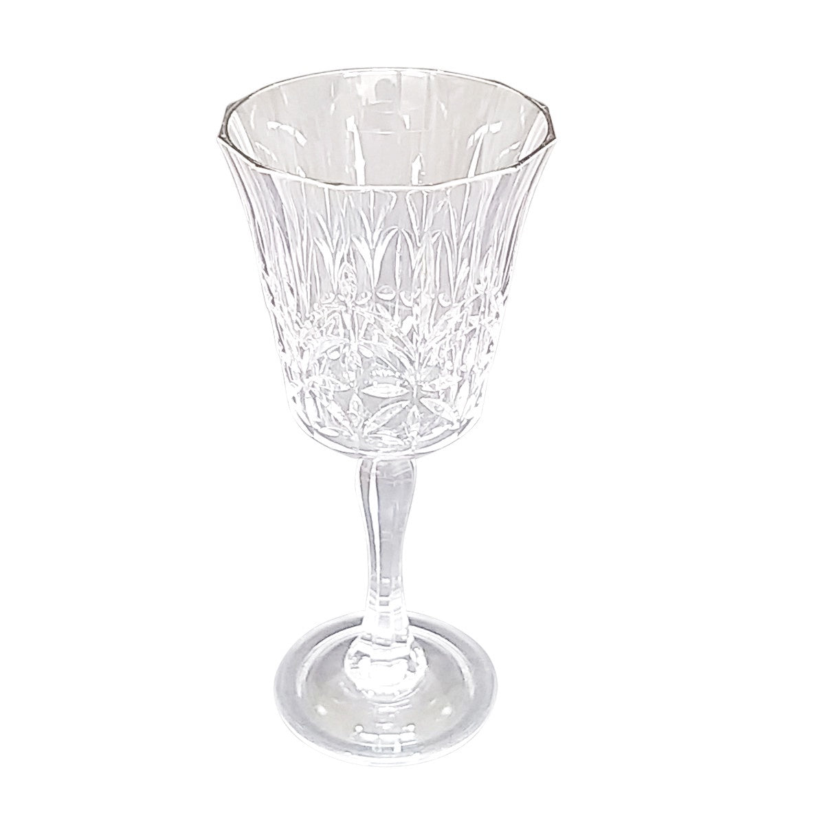 Acrylic Crystal Cut Wine Glass - Clear